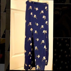 American Eagle Outfitters - Navy Blue Floral Slit Maxi Skirt